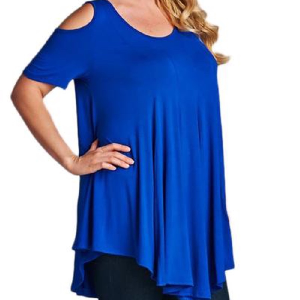 Plus Size Blue Short Sleeved Top